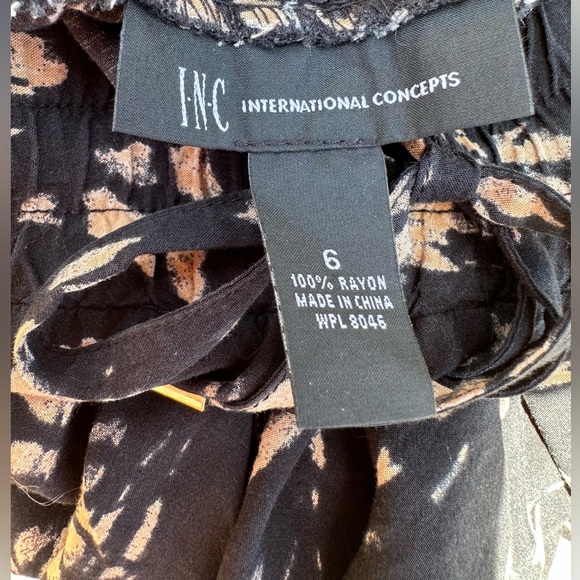 INC International Concepts Black & Tan Comfy Tie Dye Casual Pants - Picture 6 of 6